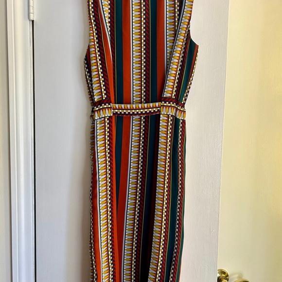 Tory Burch Julia Oceano Eden Border Striped Silk Dress Belted, 4 - Picture 9 of 9